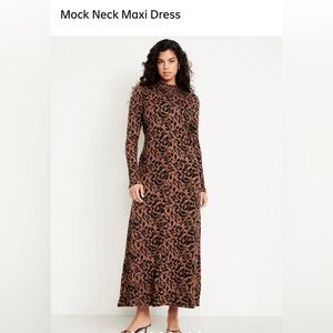 Old Navy Brown and Black Long Sleeve Dress
